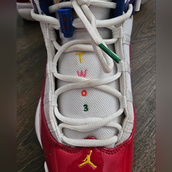 Jordan Athletic Shoes Red White with Multicolor Accents main image 6